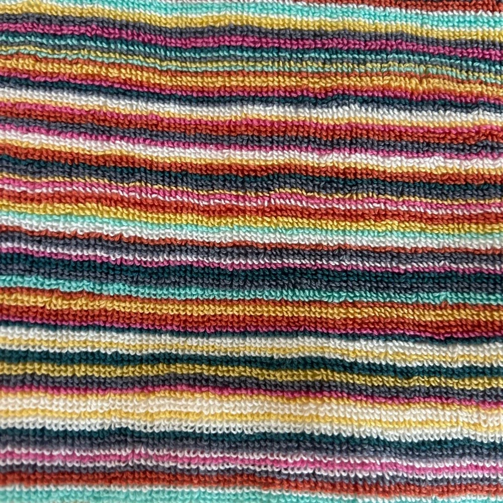 8pc Rachel Zoe Cotton Rainbow Striped Multicolored Bath Hand Washcloth Towel Set
